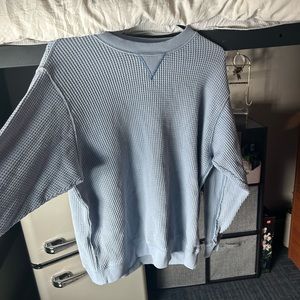 Waffle knit crew neck